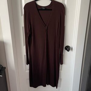 bcbg brown midi dress